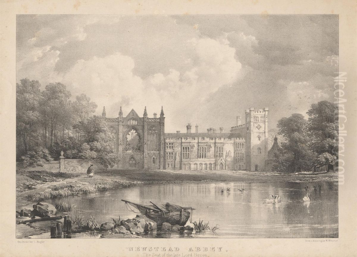 Newstead Abbey, The Seat of the Late Lord Byron Oil Painting by Louis Haghe