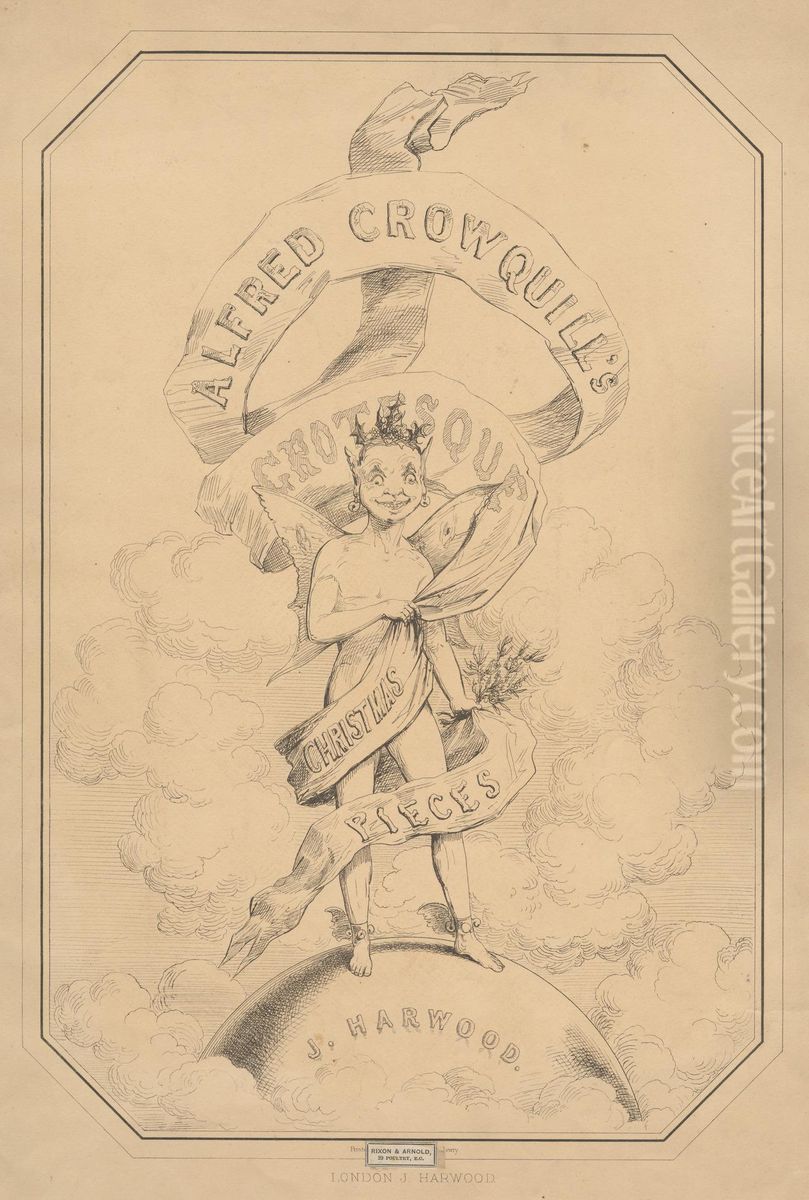 Wrapper for six prints from Alfred Crowquill's Christmas Pieces Oil Painting by Alfred Henry Forrester