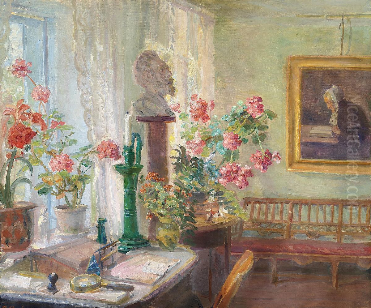 Hjornet af Dagligstuen. Interior. Oil Painting by Anna Ancher