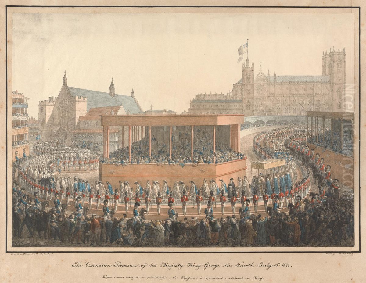 The Coronation Procession of His Majesty King George the IV, July 19th 1821 Oil Painting by George Johann Scharf