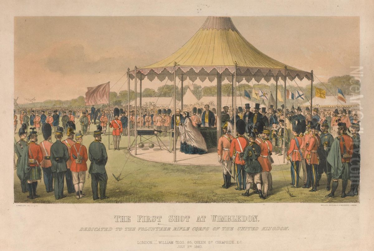 The First Shot at Wimbledom Oil Painting by Andrew Maclure