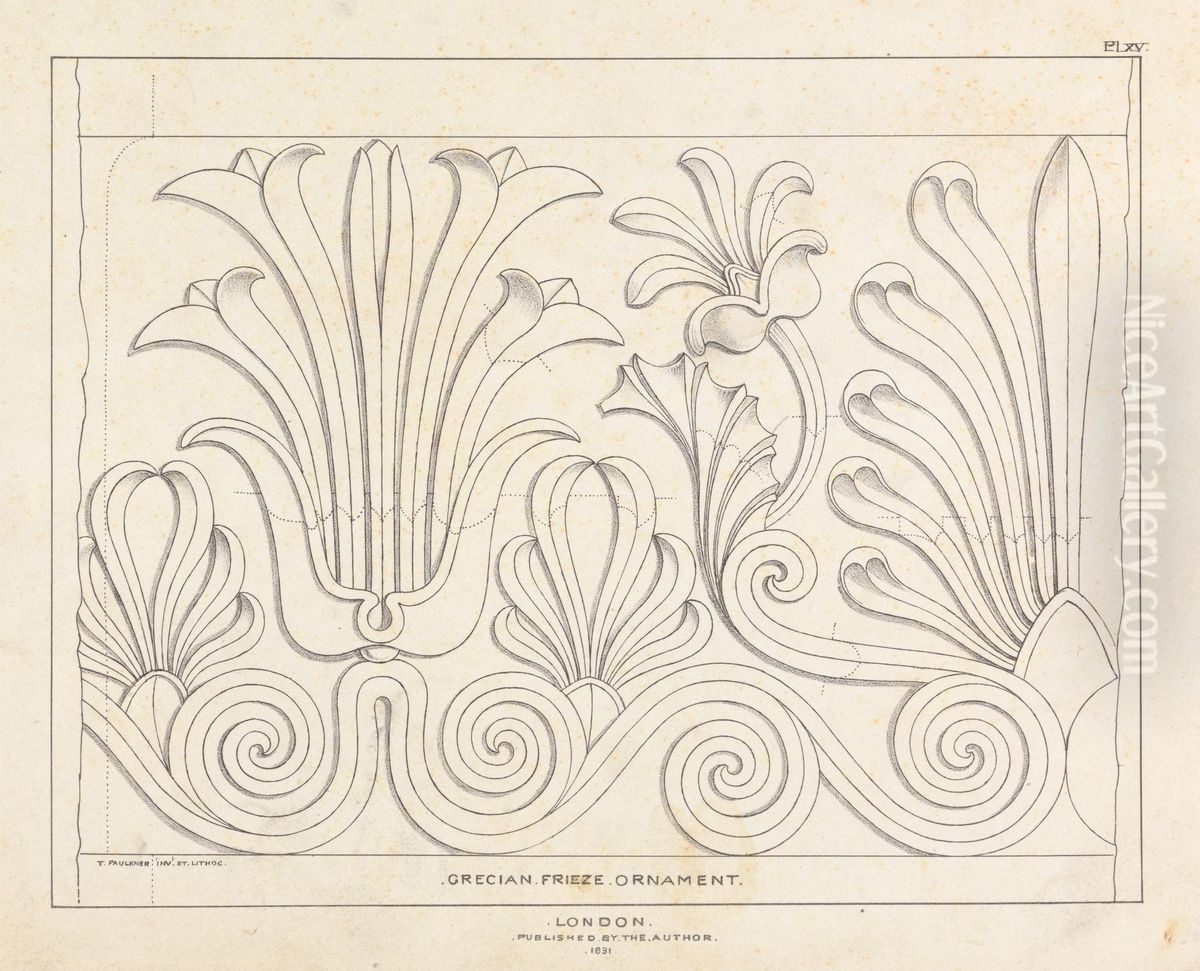 Grecian Frieze Ornament Oil Painting by Augustus Pugin