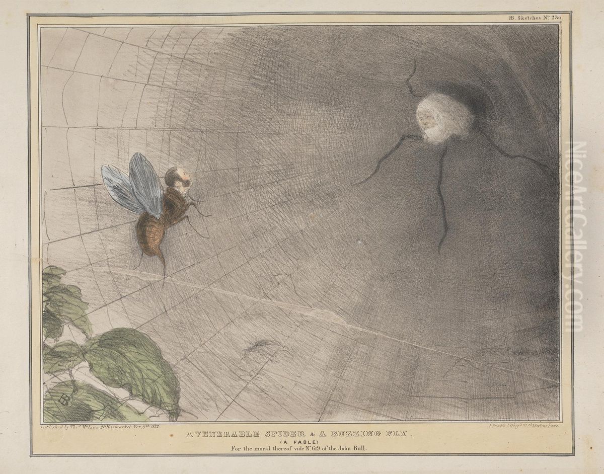 A Venerable Spider and A Buzzing Fly Oil Painting by John (H.B.) Doyle