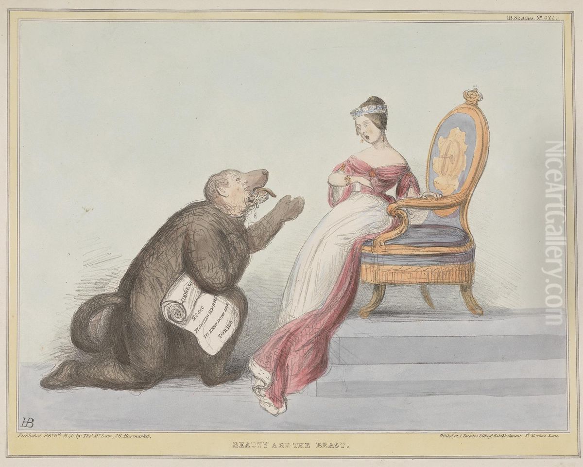 Beauty and The Beast Oil Painting by John (H.B.) Doyle