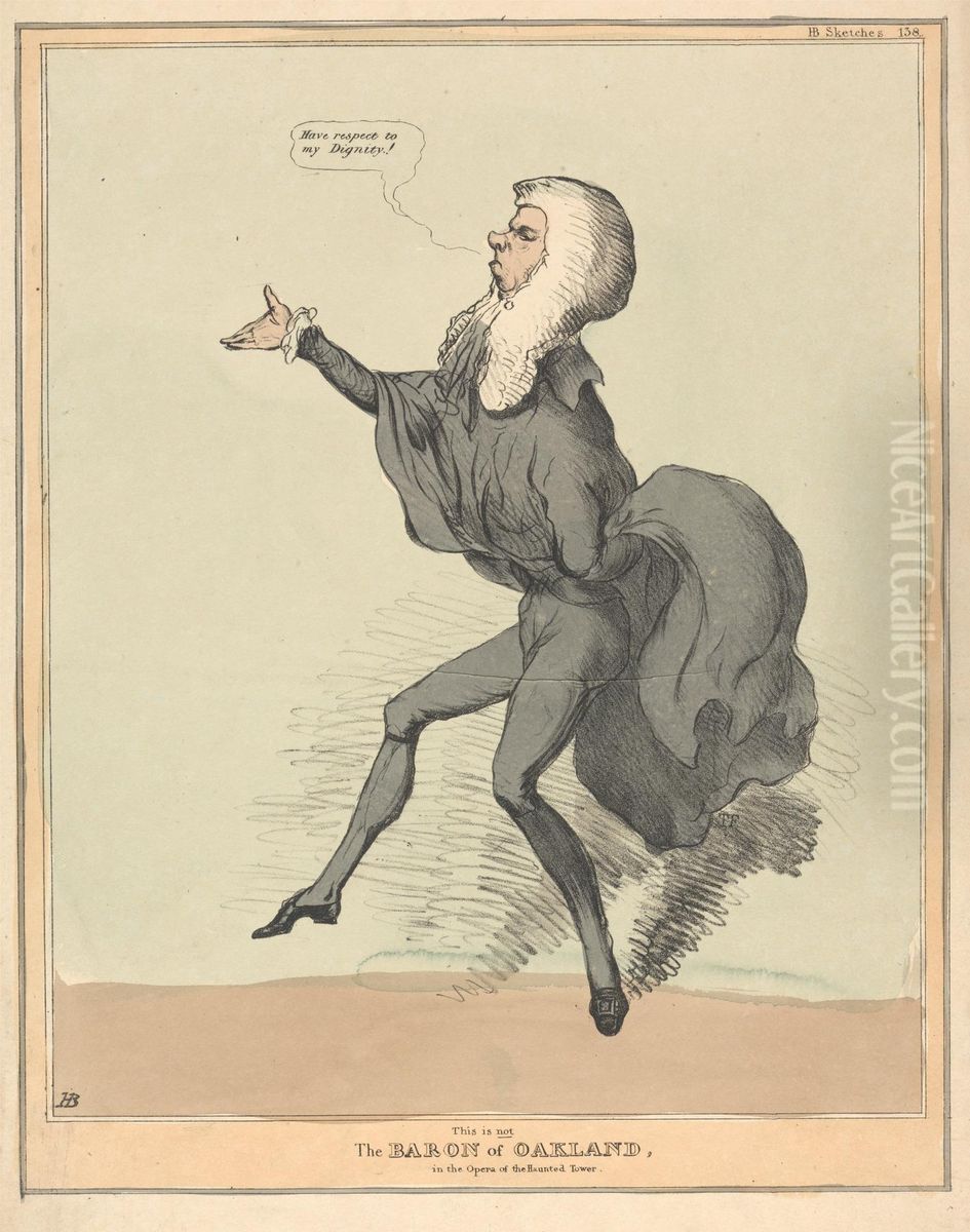 This is NOT the Baron of Oakland, in the Opera of the Haunted Tower Oil Painting by John (H.B.) Doyle