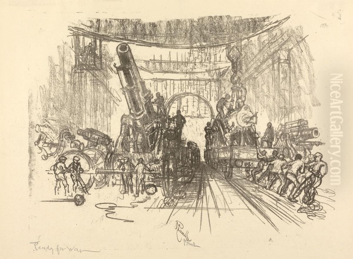 W. 453. Ready for War Oil Painting by Joseph Pennell