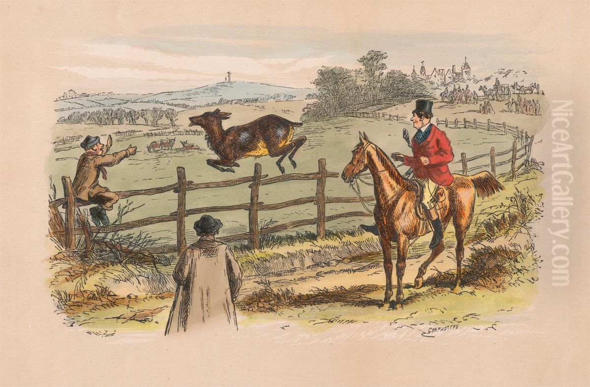 No. 10. A very nice thing to begin with! Oil Painting by Hablot Knight Browne