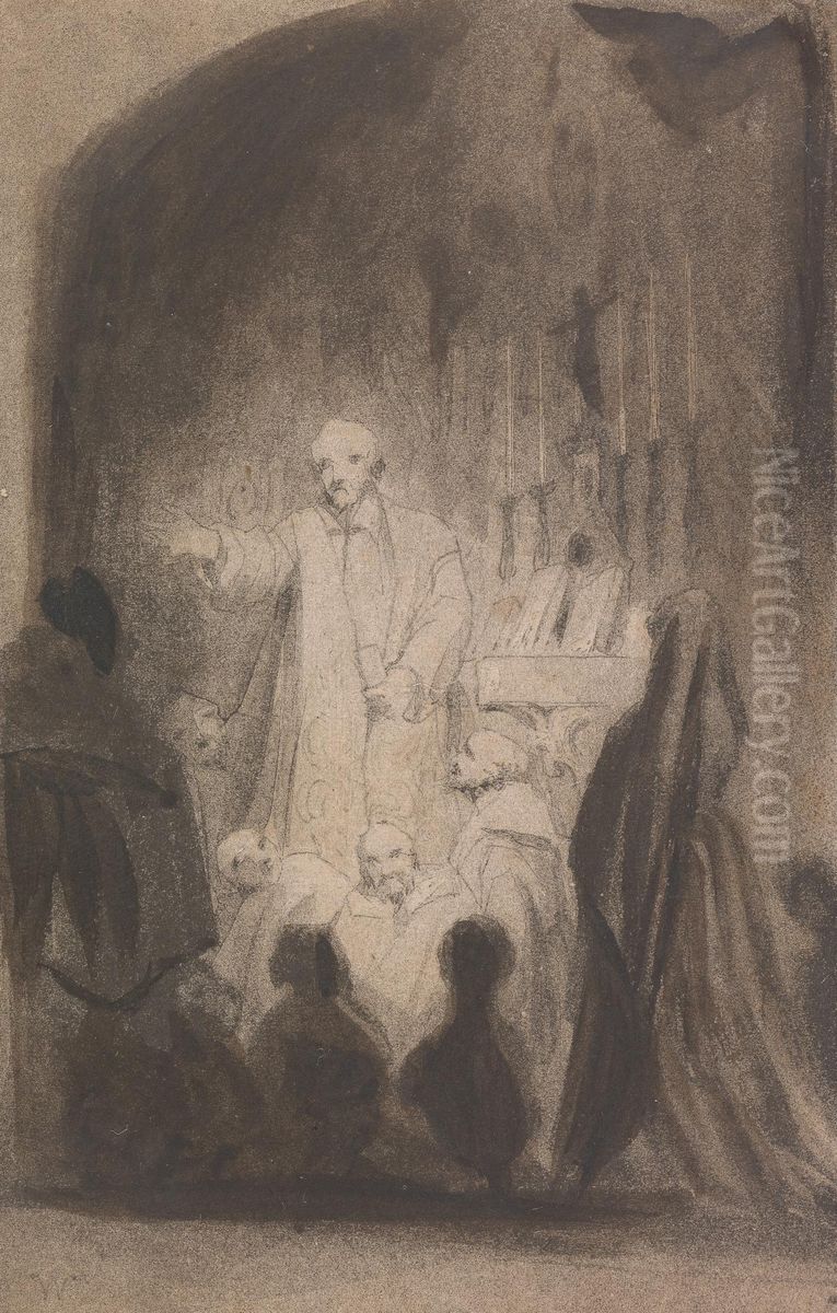 Untitled (one of three) Oil Painting by Richard Parkes Bonington