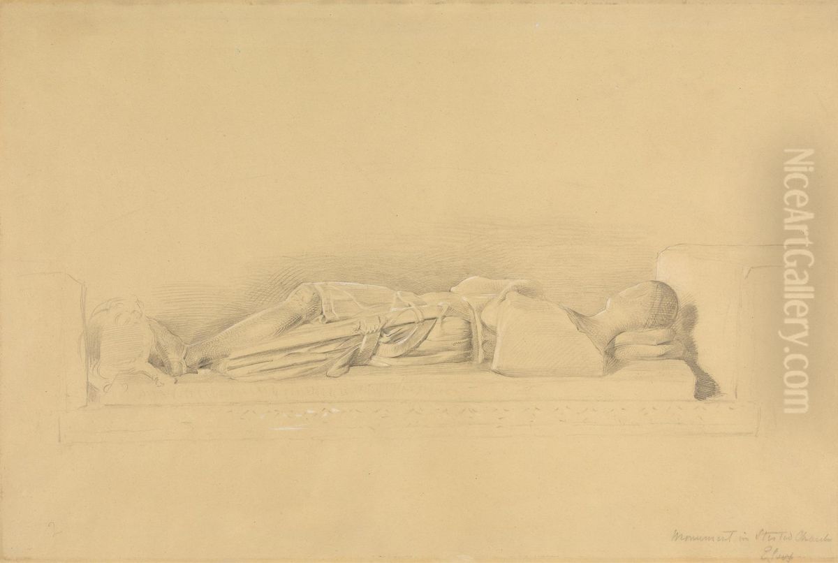 Effigy of a Crusader, Stisted Church Oil Painting by George Richmond