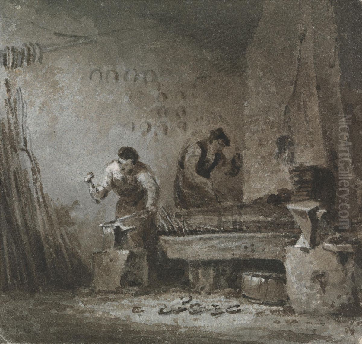 The Blacksmith Oil Painting by George Jones
