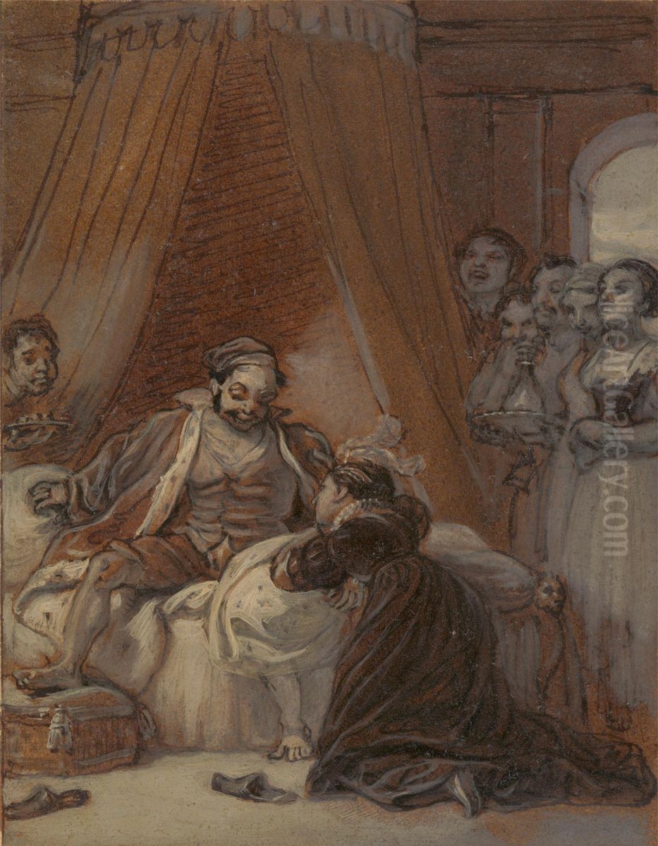 Christopher Sly and the Page, as His Wife Oil Painting by Robert Smirke