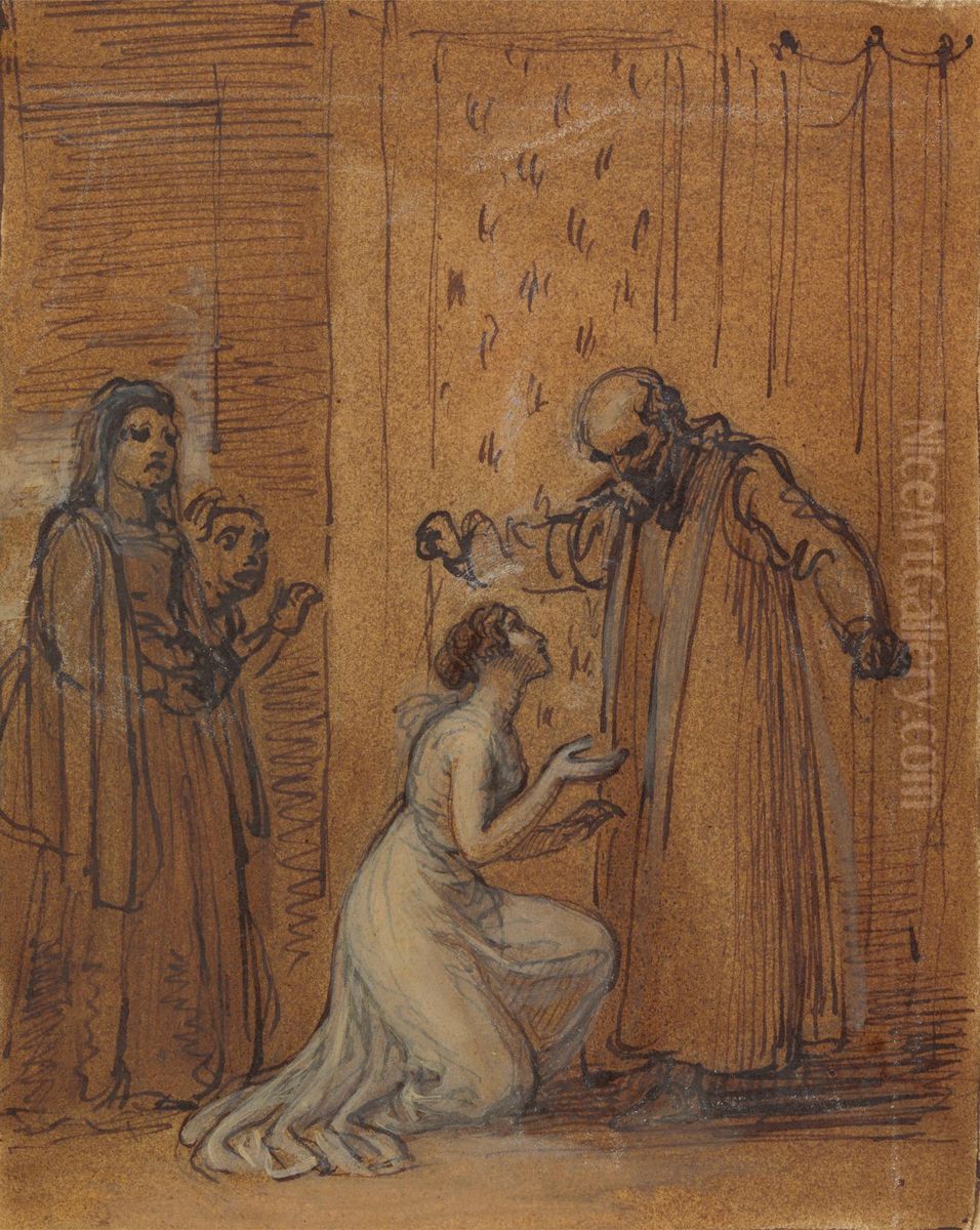 Capulet Railing at his Daughter, Juliet Oil Painting by Robert Smirke