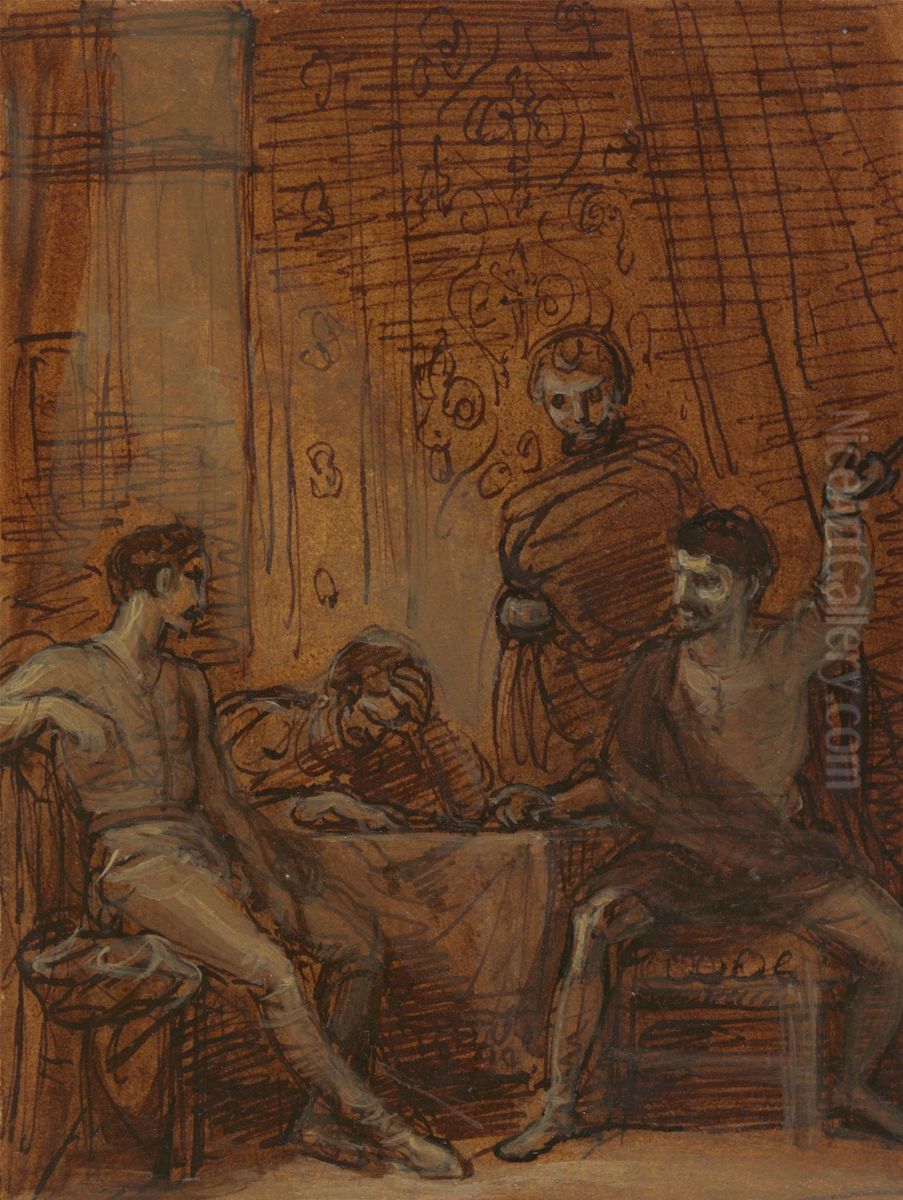 Hotspur and the Plotters at Bangor Oil Painting by Robert Smirke