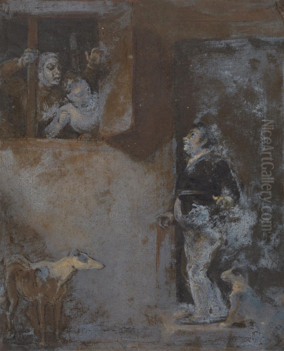 Launce with his Dog Crab Oil Painting by Robert Smirke