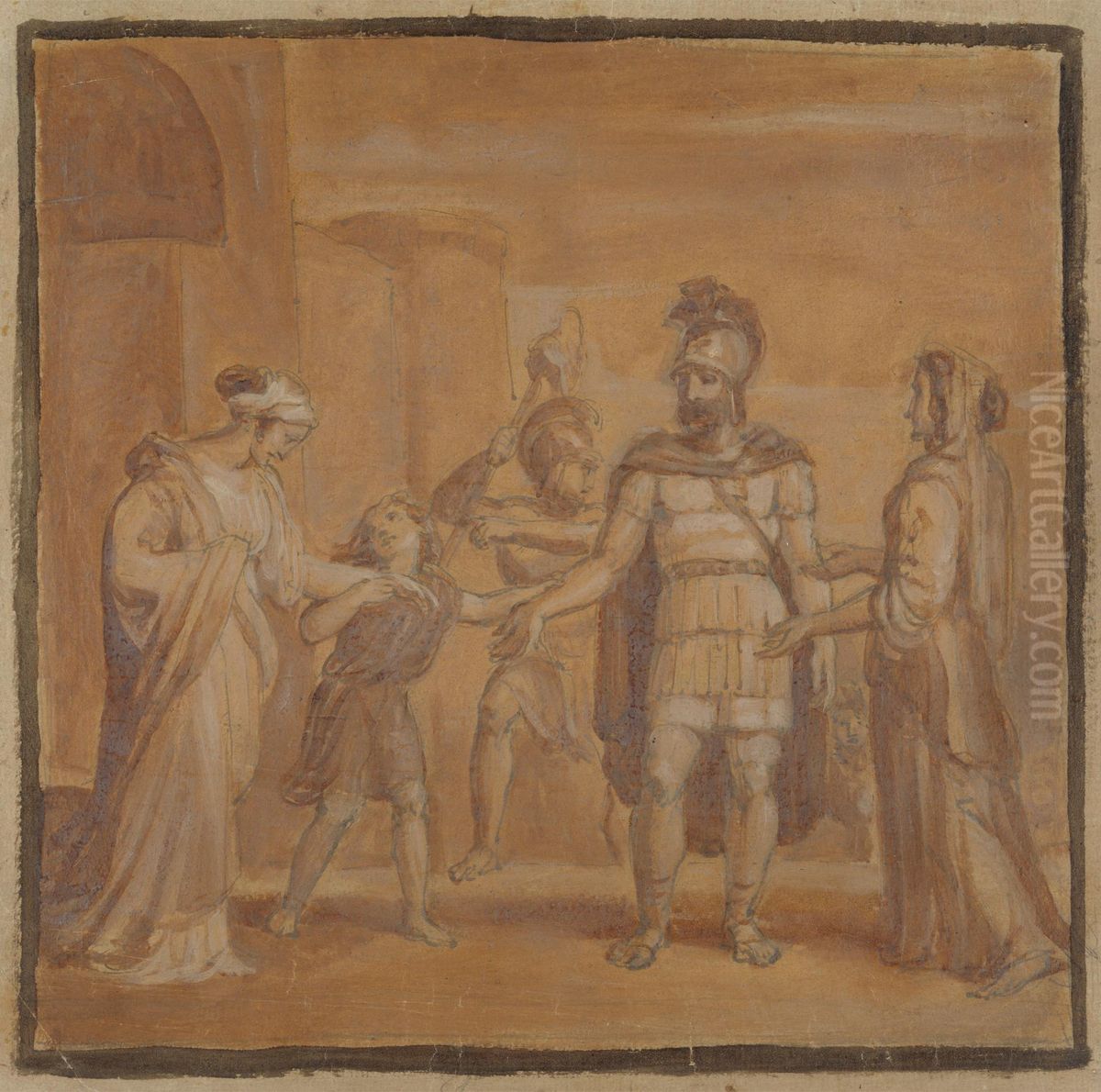 Virgilia and Volumnia Plead with Coriolanus Oil Painting by Robert Smirke