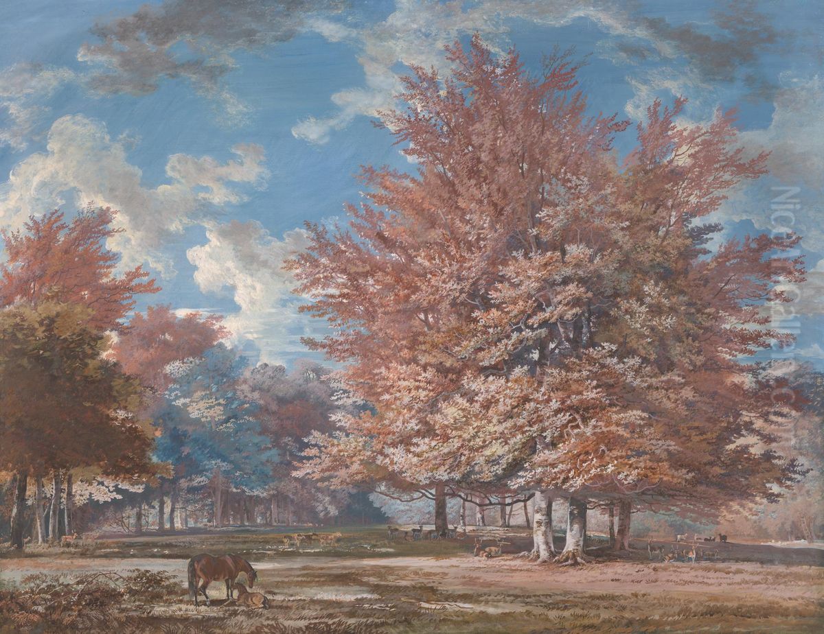 View in a Park Oil Painting by George Barret, Sr.