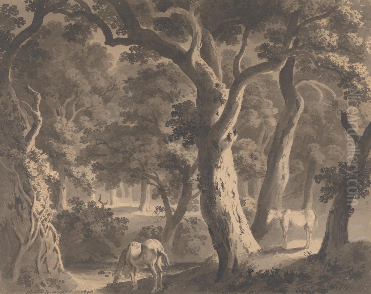 Wychwood Forest Oil Painting by Hugh William Williams