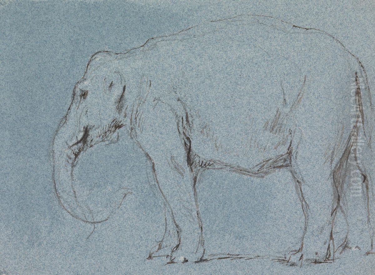 An Elephant Oil Painting by George Jones