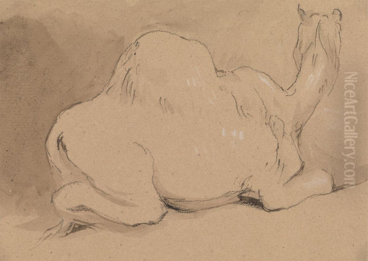 A Camel Resting Oil Painting by George Jones