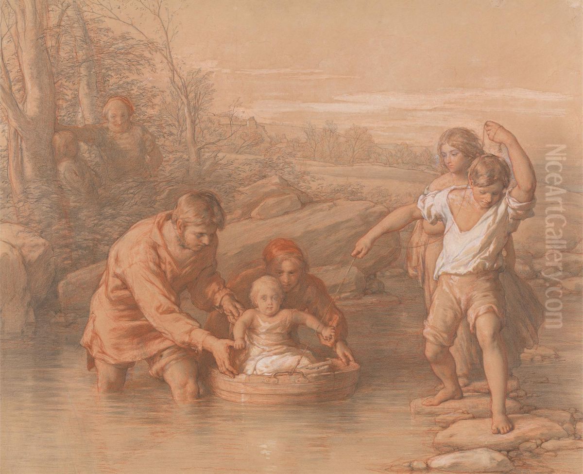 Drawing for The First Voyage Oil Painting by William Mulready