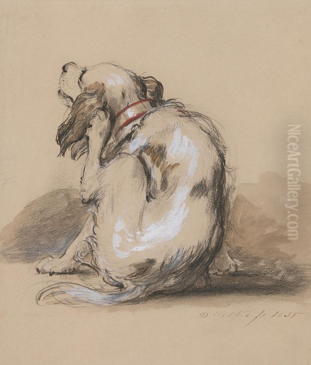 King Charles Spaniel Oil Painting by David Wilkie