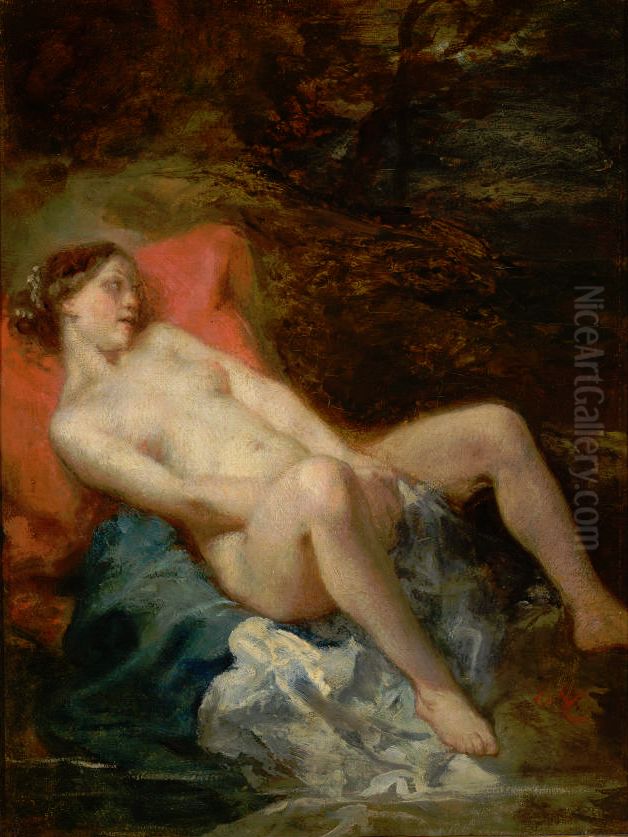 The Reclining Nymph Oil Painting by Octave Tassaert
