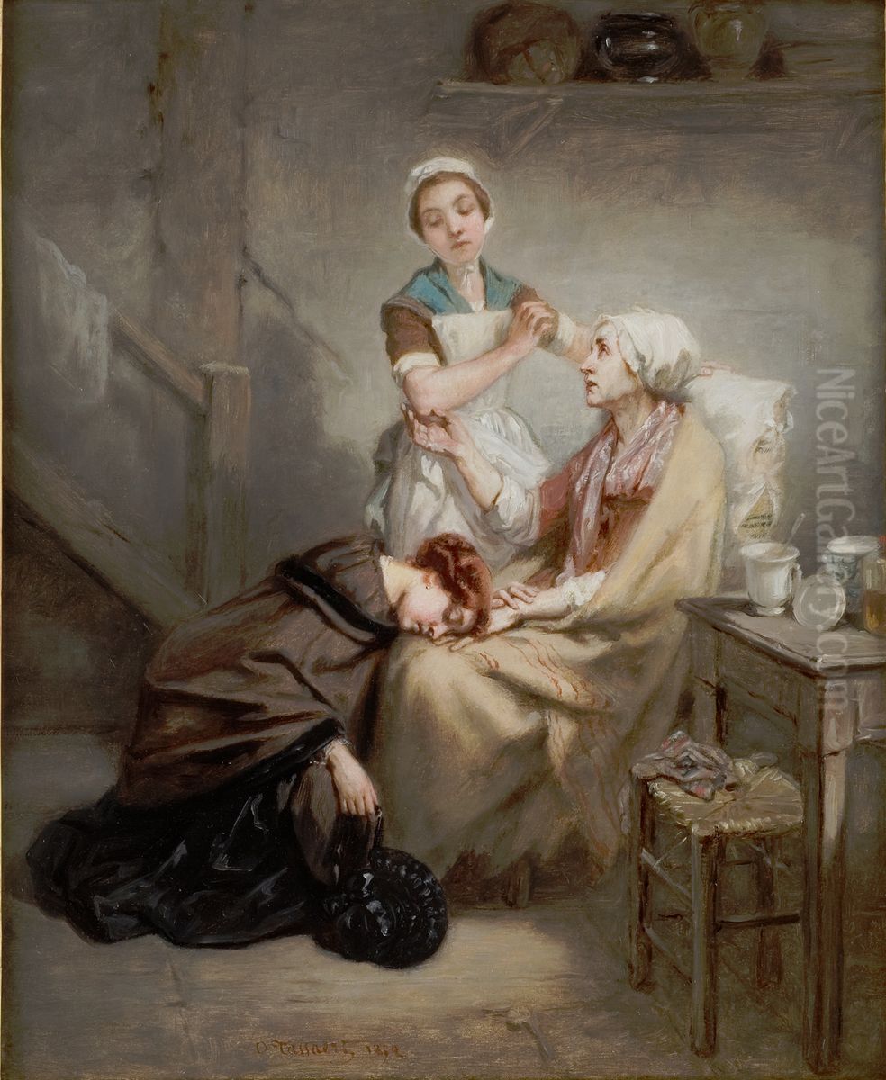 The return to the village (The Prodigal Child) Oil Painting by Octave Tassaert