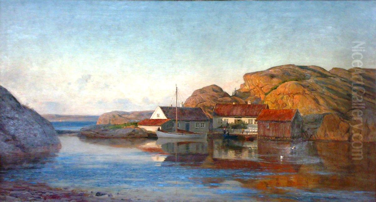 Hellesundskanten Oil Painting by Amaldus Nielsen