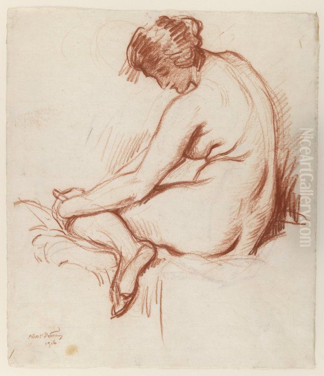 Nude Oil Painting by Albert Edward Sterner