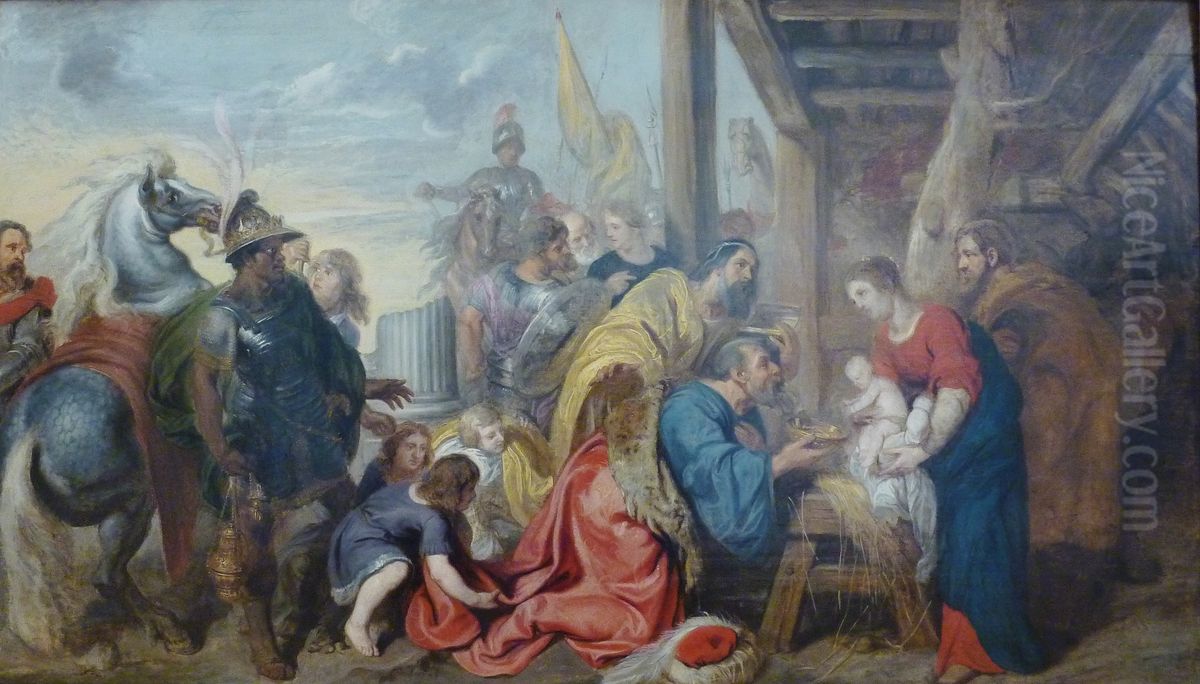 L'Adoration des mages Oil Painting by Jan Erasmus Quellinus