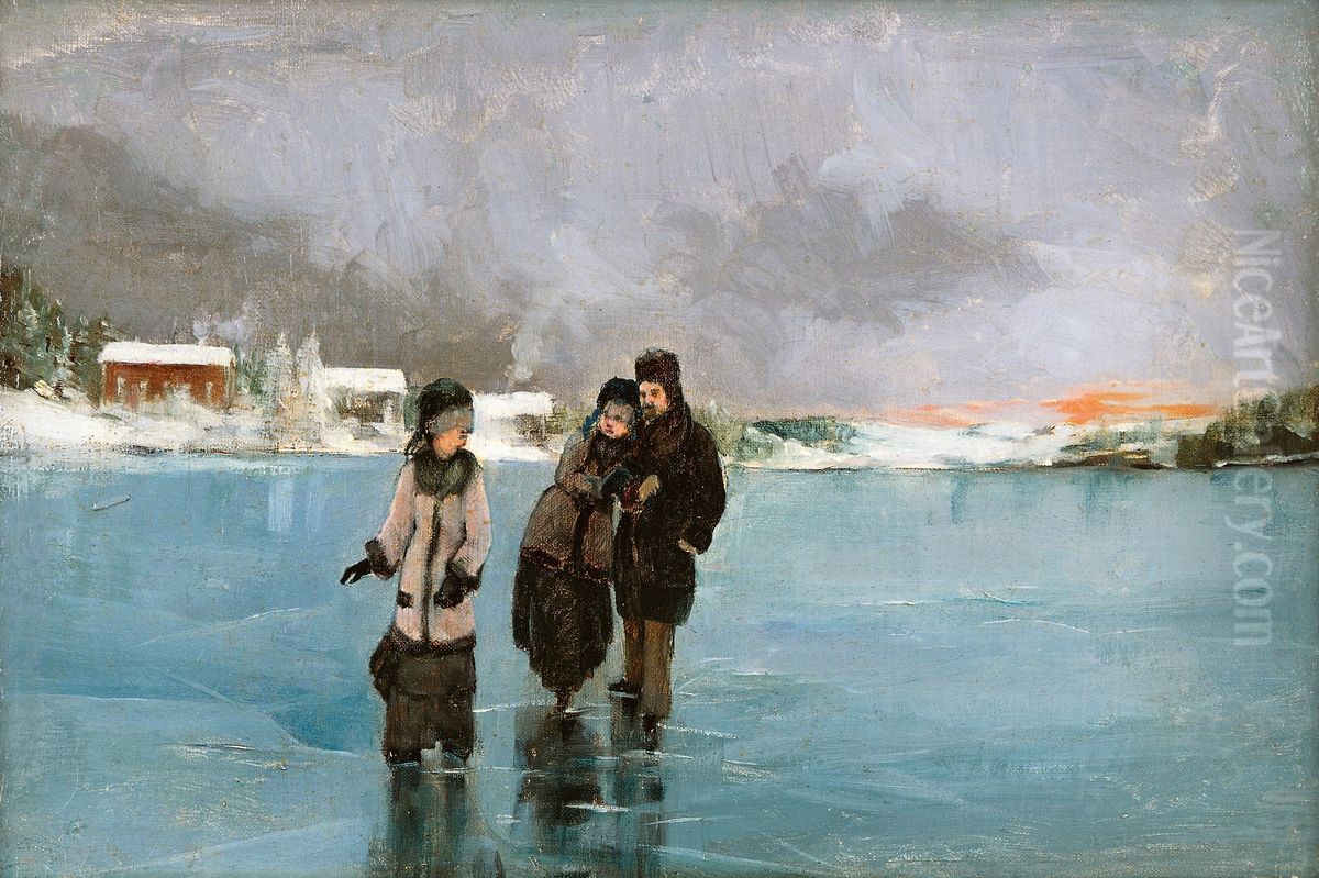 Jaalla Oil Painting by Aukusti Uotila