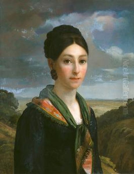 Portrait de Madelaine Jacot-Guillarmod Oil Painting by Leopold Robert