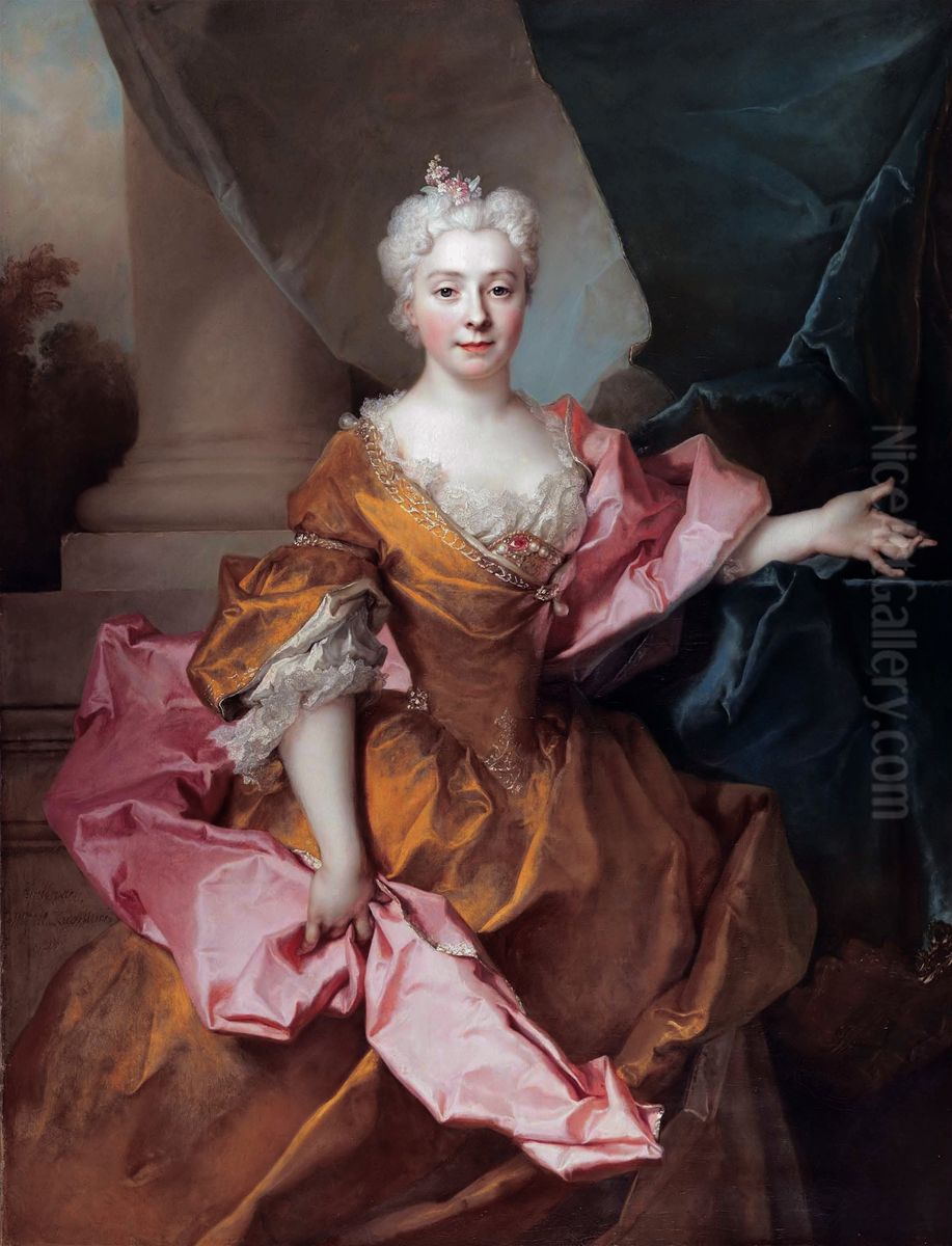Madame Isaac de Thellusson, nee Sarah le Boullenger (1700-1770) Oil Painting by Nicolas de Largilliere