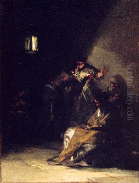 Interior de prision Oil Painting by Francisco Goya Fuendetodos