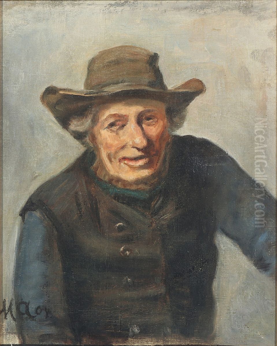Portrait of a fisherman. Oil Painting by Michael Peter Ancher