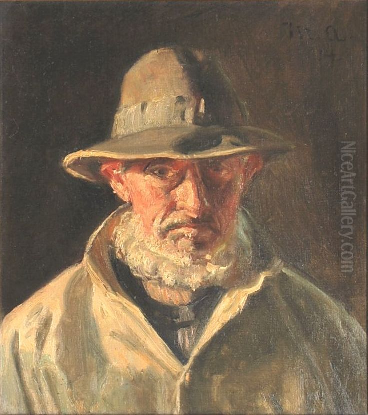 Portrait of an old man from Skagen. Oil Painting by Michael Peter Ancher