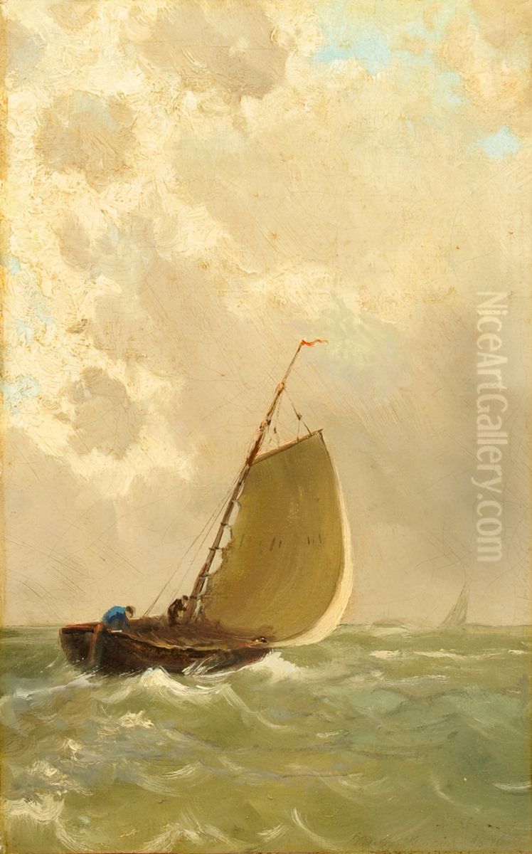 Voilier par mauvaise mer. Oil Painting by Michael Peter Ancher