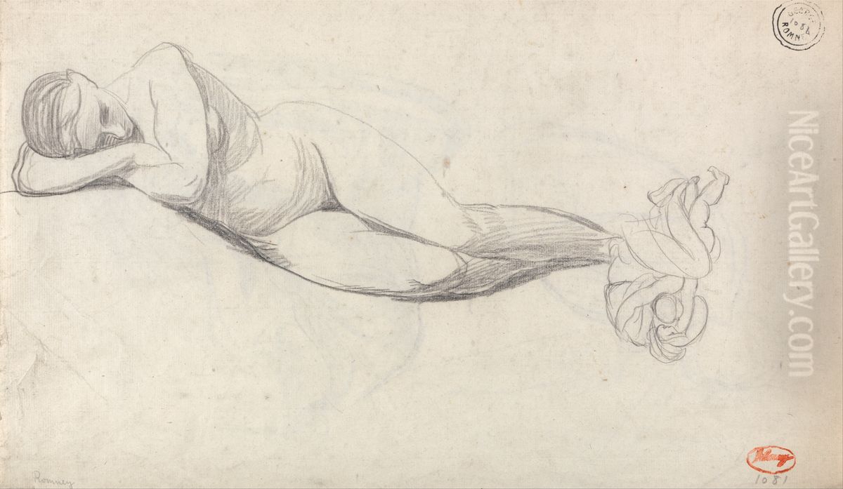 Reclining Nude Oil Painting by George Romney