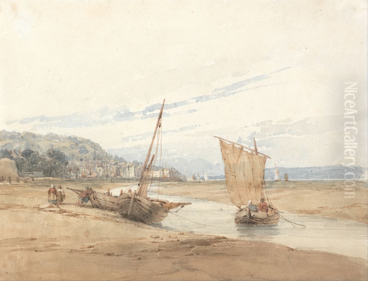 Near Honfleur Oil Painting by Richard Parkes Bonington