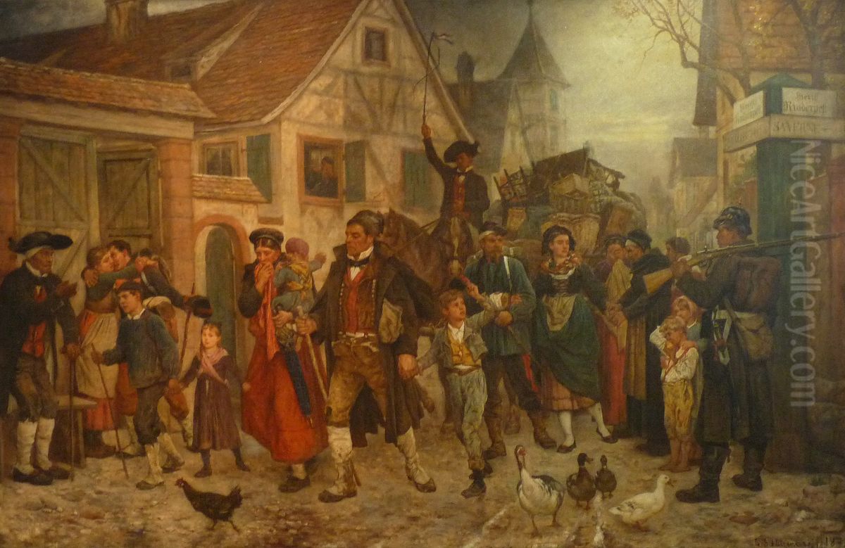 The Exodus Oil Painting by Louis-Frederic Schutzenberger