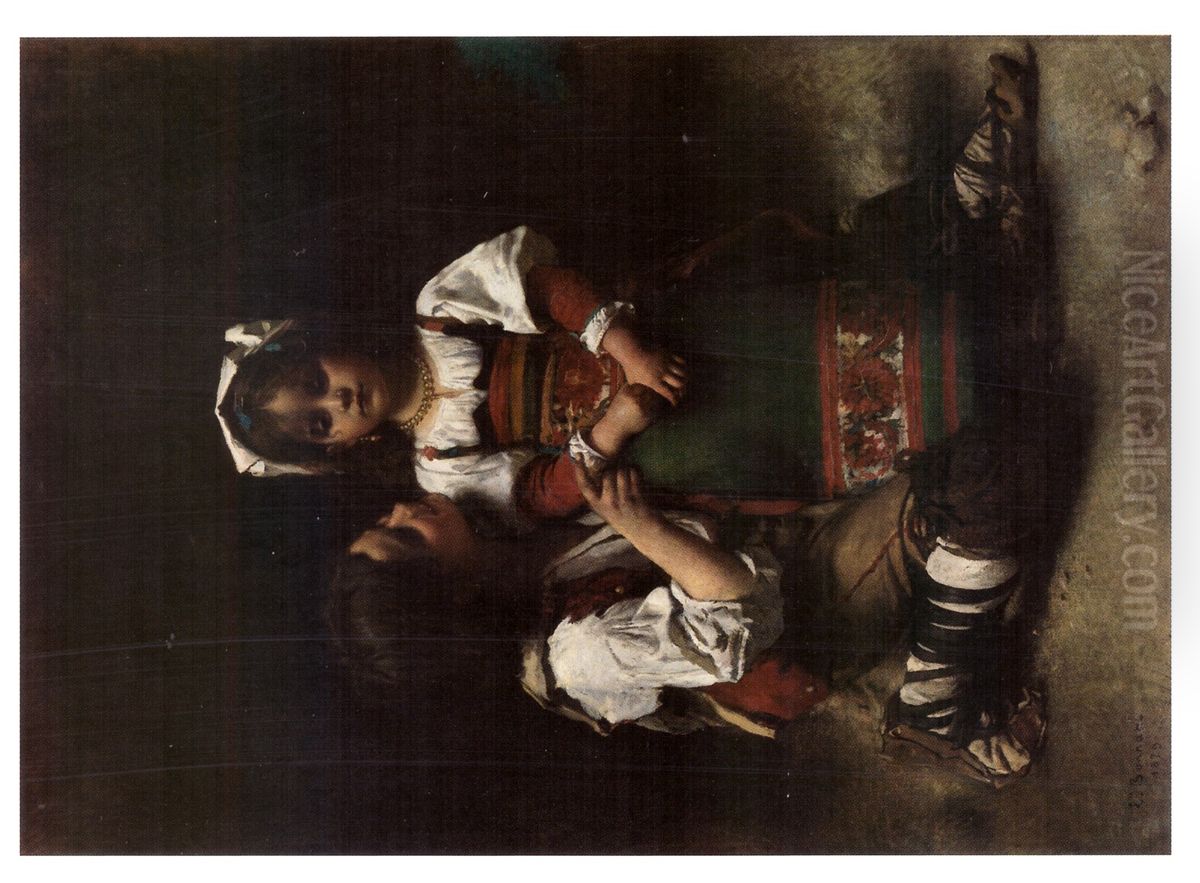 Non piangere Oil Painting by Leon Bonnat