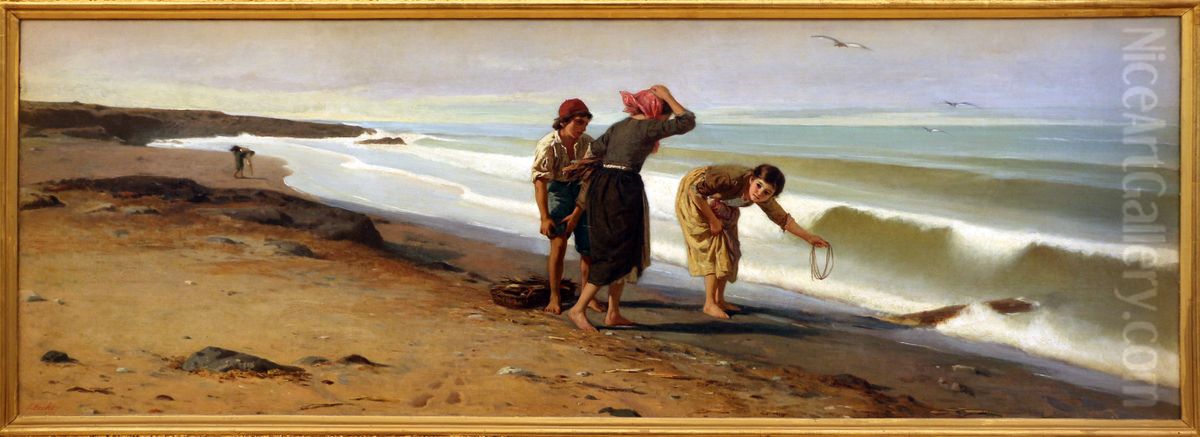 After the tempest Oil Painting by Luigi Bechi