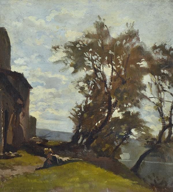 At Fiesole Oil Painting by Telemaco Signorini