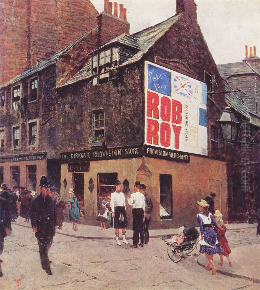 In the streets of Leith Oil Painting by Telemaco Signorini