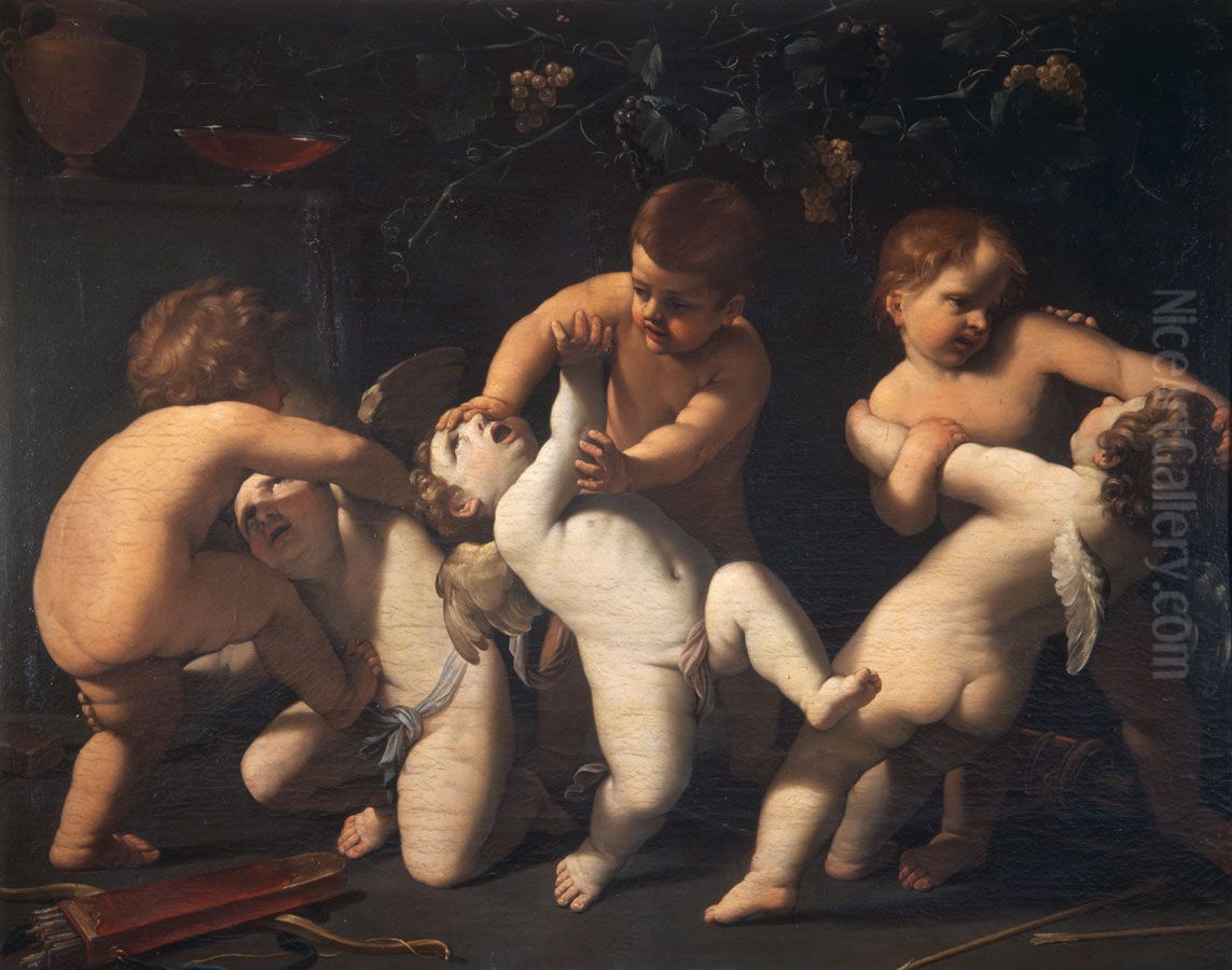 Fighting Putti Oil Painting by Guido Reni