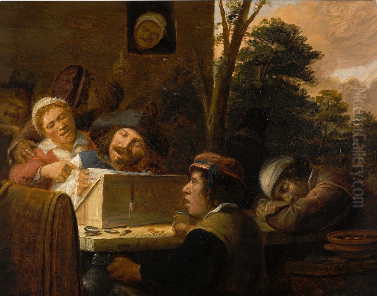 The marriage contract Oil Painting by Joos van Craesbeeck