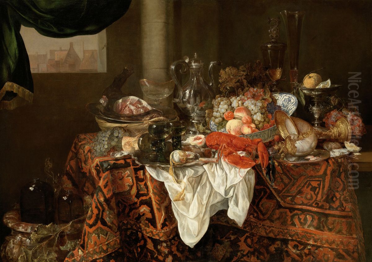Banquet Still Life Oil Painting by Abraham Van Beijeren