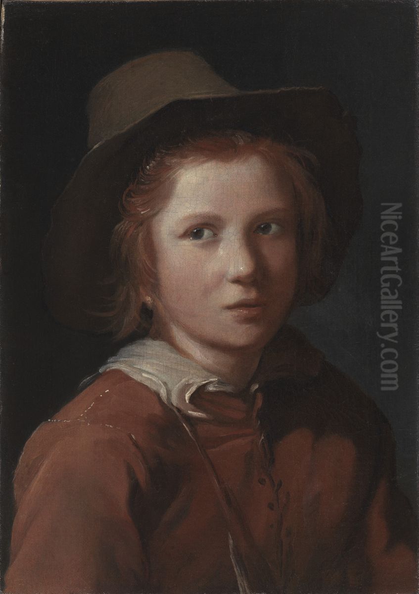 A young boy with a hat Oil Painting by Michiel Sweerts