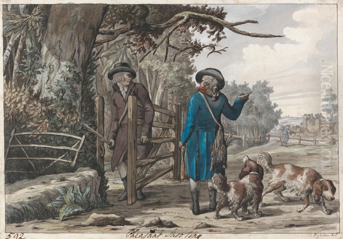 Pheasant Shooting Oil Painting by Robert Dighton