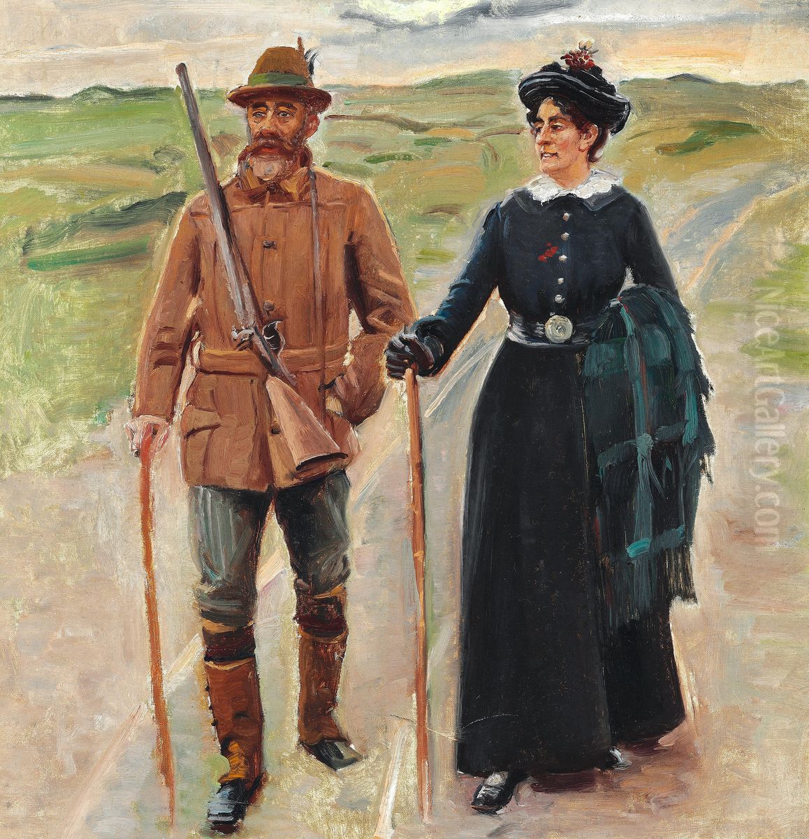 Sodring and his wife. Study for 